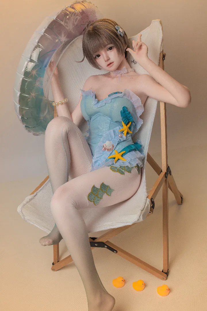 149cm (4ft11) B-Cup Realistic Skin Texture Silicone Sex Doll SHIO, ROS Head 96b